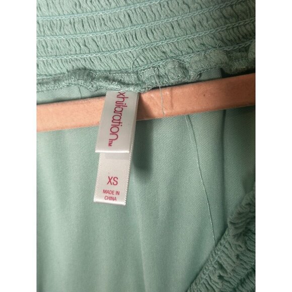 Crochet Embellished Peasant Dress Womens XS Mint Green Gauzy Cottage Boho Flowy - Picture 9 of 11